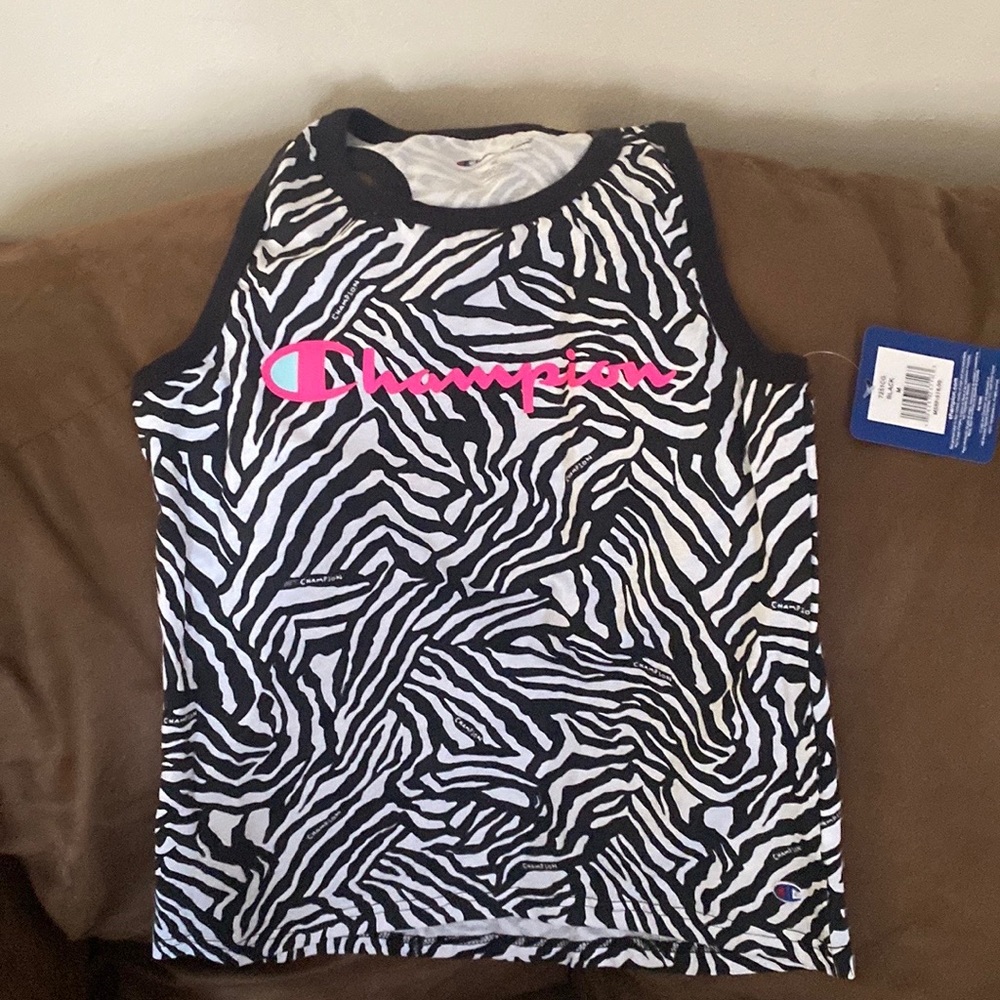 Girls black and white tank top